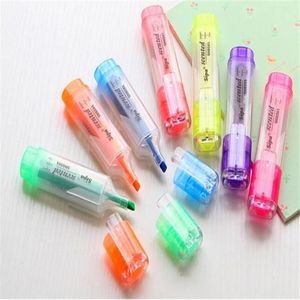 Surligneurs haute qualité 7 pièces surligneur marqueur stylo Fluorescence Kawaii papeterie couleur bonbon accessoires de bureau fournitures scolaires