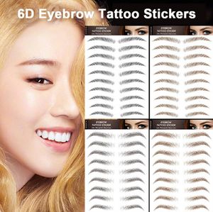Pegatinas de tatuajes de cejas 6D, pegatinas de transferencia de agua para cejas, pegatinas impermeables para cejas similares al cabello para dar forma al cuidado de las cejas