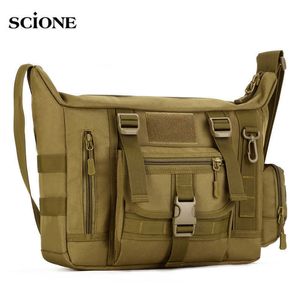 Bolsas de senderismo 14 pulgadas Tactical Sling Bag Military Men A4 Document Molle Messenger Sport Crosscody Bags Sling Laptop Shoulder Bag XA458WA L221014