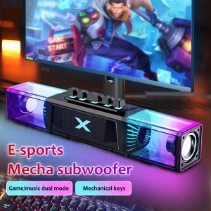 Hinery Transparent Computer Sound Stereo Surround Wireless Blue Blue Light Light Portable Sounds Sounds Gamis Enceintes de jeu Bar