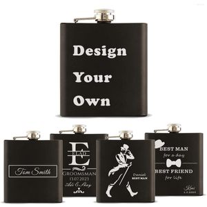 Hip Flasks Flacon en acier inoxydable de 7 oz personnalisé noir mat de qualité supérieure fait un cadeau pour lui papa père gag blague