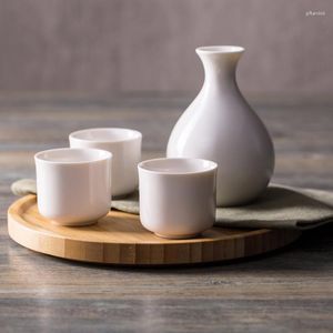Frascos de cadera de estilo japonés, frascos/tazas de cerámica breves sólidas para el hogar, vajilla de porcelana, botellas de licor pequeñas esmaltadas en color, vino de arroz