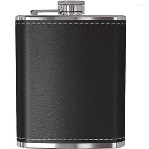 Hip Flasks Stainless Steel Pocket Flask With Black Leather Cover For Discrete S Drinking Of Alcohol Whiskey Rum And Vodka Gifts