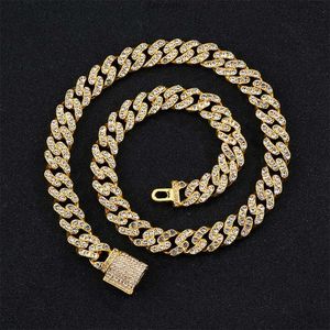 Chaîne Hip Hop pour hommes et femmes, collier en diamant Micro Cz 18 carats, bijoux cubains