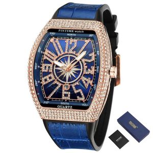 Hip Hop Diamond Watch Hombres Iced Out Gold Luxury Male Reloj Impermeable Deporte Militar Relojes para hombre Relogio Masculino Montre Homme Wr294I