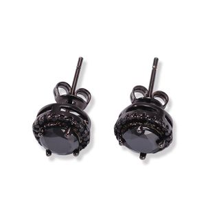 Hip Hop oreille goujon nouveau quatre griffes noir oreille ongles circulaire carré Transparent Zircon plaqué or boucles d'oreilles pour hommes femmes