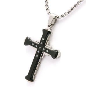 Hip Hop Mode en acier inoxydable Hommes Croix Collier Pendentif chaîne chrétienne cadeau 2020 Bijoux de corps Fine Jewelry Ne jamais changer de couleur en gros