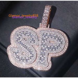 Collier Hip Hop glacé avec nom personnalisé Vvs Moissanite, pendentif fabricant de bijoux, pendentif Design 3d