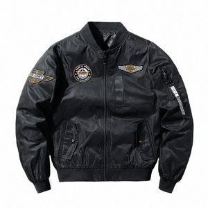 Chaqueta de hip hop Hombres de alta calidad Ejército Armada Blanco Militar Motocicleta Ma-1 Aviador Piloto Hombres Béisbol Bomber Chaqueta Hombres M ~ 7XL D0Wc #