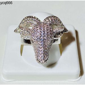 Joyería de Hip Hop, diseño de cabeza de oveja, anillo de oro con diamantes de moissanita, anillo de oro Irregular
