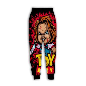 Hip Hop Sportwear Punk décontracté lâche hommes Cool impression mariée de Chucky 3d pantalon 008