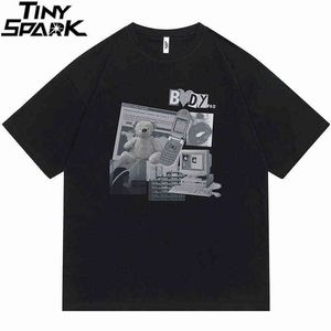 Hip Hop Streetwear T-shirt ours ordinateur téléphone portable T-Shirt Harajuku coton décontracté T-Shirt 2022 hommes à manches courtes hauts t-shirts H1204