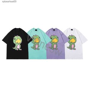 Camiseta de Hip Hop, ropa de calle, camiseta con estampado de dinosaurio de dibujos animados Harajuku Drews para hombre, camiseta de manga corta de verano para casa, camisetas casuales de algodón