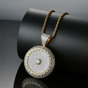 hip hop cible diamants pendentif colliers pour hommes collier de luxe or bijoux en argent véritable plaqué or cuivre zircons cubain chai292W