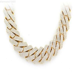 Collar de cadena cubana con diamantes de oro de 18k único de Hip Hop, cadena de eslabones cubanos de Miami con punta elevada, joyería para hombres, mayorista de joyería Cdj