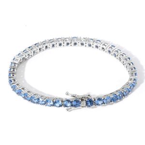 Collier de hanche en cuivre incrusté de 4mm, bracelet en zircon bleu de mer, marque de mode, hommes et femmes amoureux, bijoux hip hop