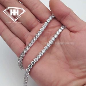 Hiphop authentique certifié GRA Moissanite chaîne de Tennis 3mm largeur réel 925 argent Moissanite diamant Tennis collier