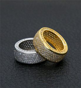 Anillo de rapero de hiphop para hombres Nuevos modos de oro Hip Hop Gold Silver Ring bling Cúconia Cúcica Hielo Out Jewelry23745577