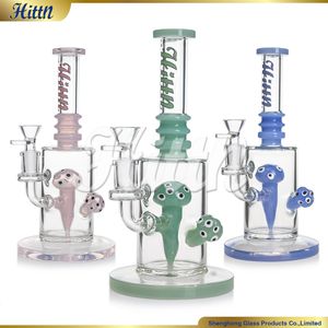 Hittn Factory 2024 New Bong Mushroom Perc Glass Bong Bong Water Pipe de 9,7 pouces Couleurs de lait à main droite Blown Bong Bong 14 mm Joint masculin 420 Cadeau