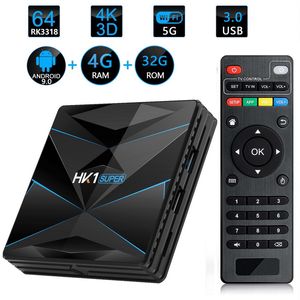 HK1 Super Android 11 Smart TV BOX Assistant Google RK3318 4K 3D Utral HD 4G 64G Wifi Play Store Set topBox