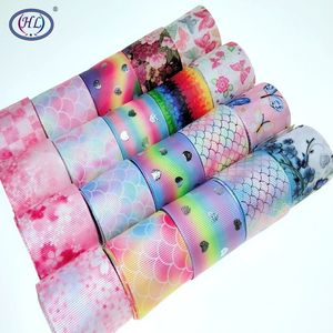 HL 38MM Artisanat Multi Mixte Imprimé Rubans Gros-Grain DIY Couture Accessoire Cadeau Wrap Ruban pour Noël Décoration De Mariage Y201020