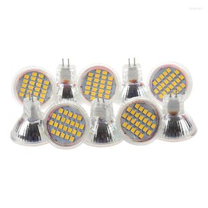 HLZS-10pcs MR11 GU4 blanc chaud 3528 SMD 24 LED maison projecteur lampe ampoule 1 W 12 V