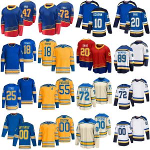 Maillot de hockey personnalisé pour hommes et femmes, pour jeunes, St. Louis, Blues, Jake Neighbours, Justin Faulk, Tyler Tucker, Brayden Schenn, Alexey Toropchenko, Kevin Hayes, Oskar Sundqvist