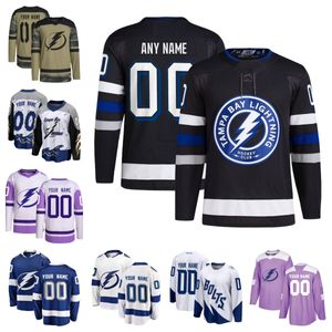 Maillots de hockey Lightnings Hommes Femmes Jeunes Steven Stamkos Nikita Kucherov Andrei Vasilevskiy Victor Hedman Brayden Point Brandon Hagel Anthony Duclair Erik Cernak