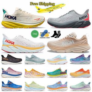 Livraison gratuite HK Bondi 8 Sneakers Chaussures Clifton 8 9 Choc de carbone X2 One One Challenger Men Femme Sneakers Couplace Runner Trainers Walking Jogging Shoe Big Taille 47 US13
