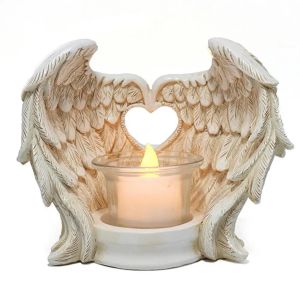 Holders Angel Wings Bandlersrs Vintage Guardian Tea Light Boltlers Decorative Resin Resin Angel Figurine With Heart Shape Wings CA