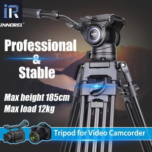 Holders InNOREL VT80 Tripode vidéo en aluminium professionnel en aluminium professionnel Trépied de caméra de tête de caméra DSLR DV 1,85m