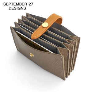 Holders New Fashion Credit Card Wallets Femme First Coue Cuir Luxury Accordion ID CARDE BUSE CARDE CONSTRUST