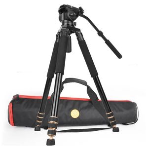 Soportes Trípode de vídeo Q680 con cabezal fluido 192 cm Trípode de cámara profesional resistente para videocámara Nikon Canon Sony DSLR
