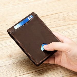 Holders RFID Antitheft Brush Slim Sweet for Men Green Anicineat Leather Credit Card Carte avec Clip Cust Casual Male Maly Cash Harder Money