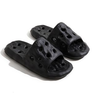 Trous Appartements Pantoufles Pour Hommes Femmes Sandales En Caoutchouc Été Plage Bain Piscine Chaussures Noir