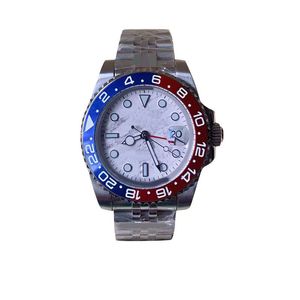 Regalo navideño Relojes para mujer Relojes luminosos de diseño Azul Rojo 40 mm Acero inoxidable Zafiro Montre de Luxe Mecánico automático 904L gmt Relojes vintage SB021 C23