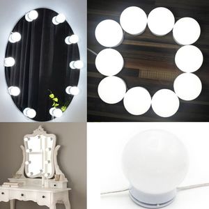 Kit de luz de espejo LED DC12V, luz diurna 6000K, 10 bombillas, lámpara de relleno con atenuador, luces de maquillaje DIY para tocador