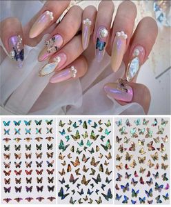 Pegatinas holográficas 3D para uñas, pegatina de mariposa para decoración de uñas, diseños acrílicos de mariposas, herramienta de decoración de manicura 1248069