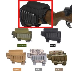 Holsters Tactical Butt Stock Rifle Cheek Rest Pouch Military Gear Nylon Bullet Holder Sac repos avec cartouche de cartouche de porte-coquille
