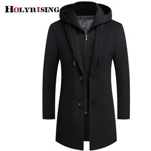 Holyrising Männer Lange abnehmbare Kapuze Wollmantel Mode Männer Mantel Jacke M Manteau Homme Männer Wolle Jackst 19041 5 LJ201110