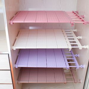 Inicio Ajustable Armario Organizador Estante Baño Cocina Almacenamiento Rack DIY Wardrobe Space Having Hack Rack Rack