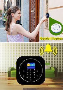 Envío gratuito sistema de alarma para el hogar Wifi GSM alarma intercomunicador Control remoto Autodial 433MHz detectores IOS Android Tuya APP Control Touch Ke