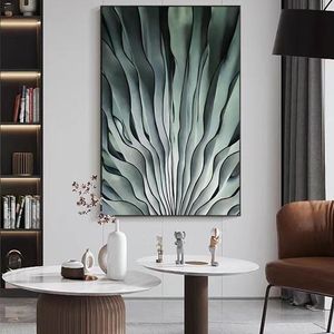 Verde moderno abstracto hojas pintura al óleo 100% pintado a mano moda lienzo arte hogar pared decoración cuadros para sala de estar A 618