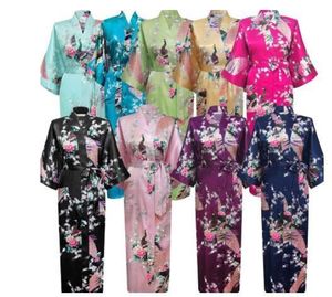 Home Clothing Plus Taille XXXL Chinois Femmes Longue Robe Imprimer Fleur Paon Kimono Peignoir Robe Mariée Demoiselle D'honneur Robes De Mariée Vêtements De Nuit Sexy 221202