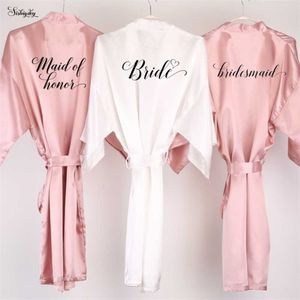 Inicio Ropa Sisbigdey Dusty Pink Bride Robe Satin Mujer Pijamas nupciales Boda Slmaid Regalo Madre Hermana del Novio S Lj200822MS9T