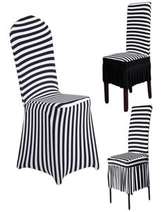 Couvre de chaise de décoration intérieure Décoration de mariage Stripe Polyester Spandex Dining Chair Covers for Wedding Party Cover 264Q3364864