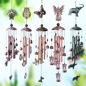 Accessoires de décoration de la maison européen et américain rétro métal papillon tortue fer vent carillon cour cuivre extérieur