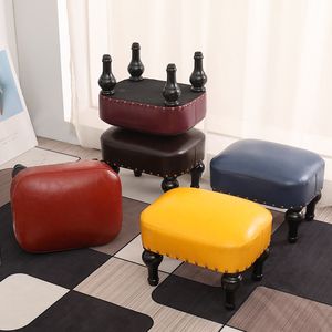 Muebles para el hogar taburetes de sofá oficina del reposapiés del porche que cambia el taburete de estilo americano silla plegable de madera sólida asiento