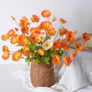 Maison salon fausse fleur Simulation soie fleur maïs coquelicot modèle mariage décoration cadeau ornements plantes artificielles