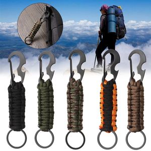 Accueil extérieur porte-clés porte-clés pendentif Camping paracorde corde Camping Kit de survie noeud d'urgence décapsuleur porte-clés